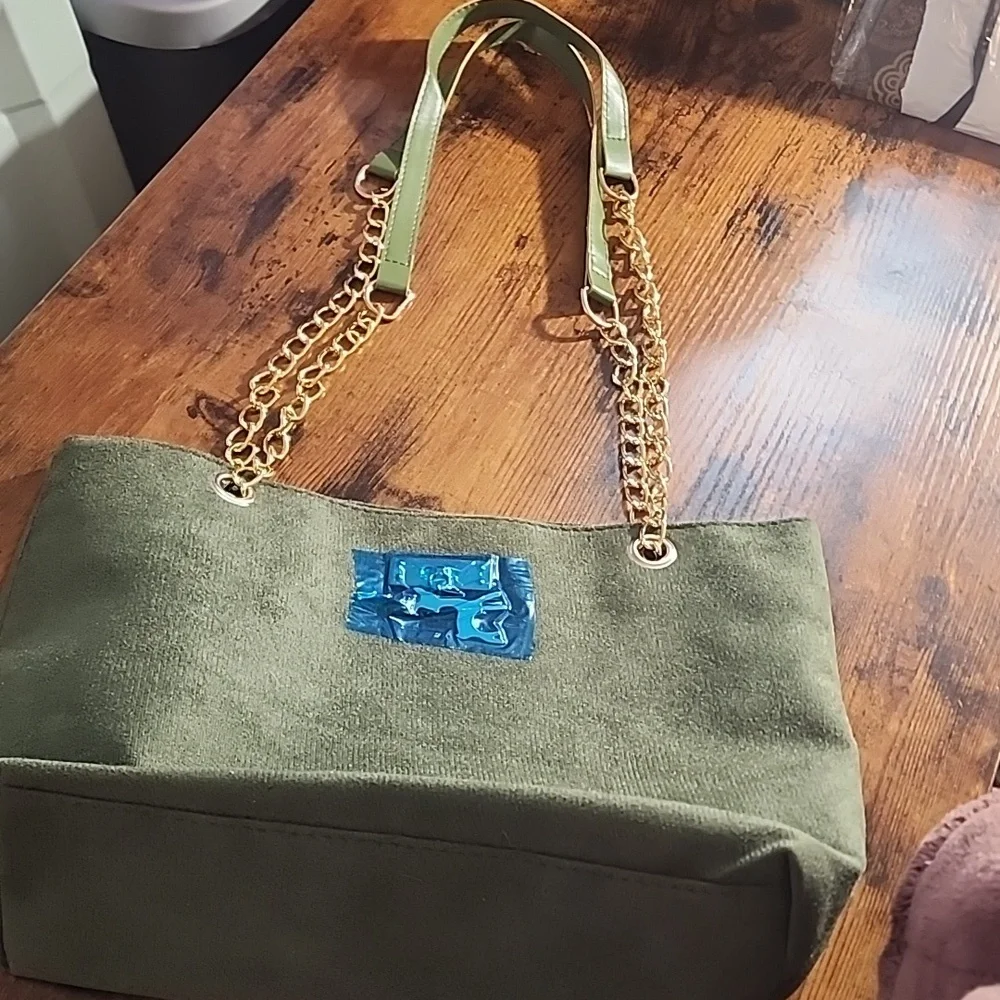 Fashionable Plaid Chain Embroidery Versatile Dual Handle Tote Shoulder Bag For